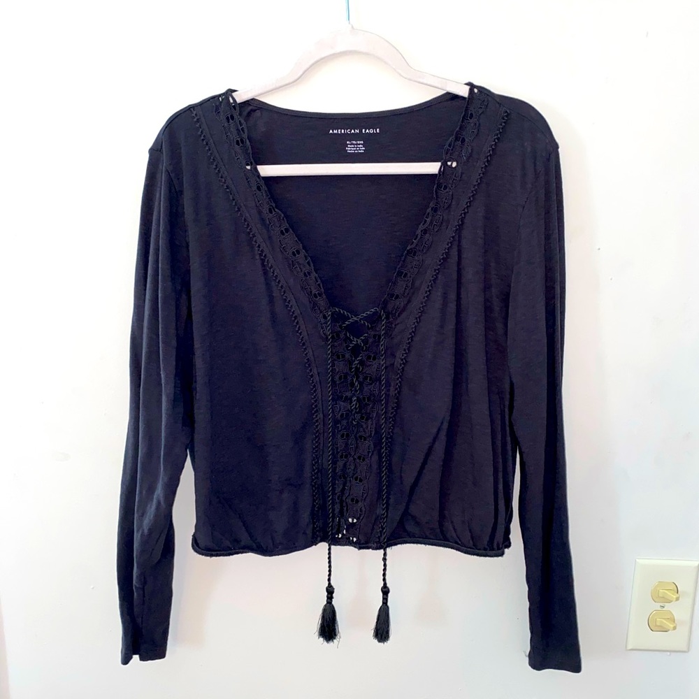Gray XL American Eagle blouse